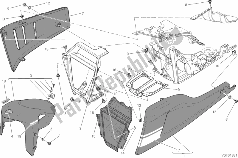 Wszystkie części do Przedni B? Otnik Ducati Diavel White Stripe Thailand 1200 2014